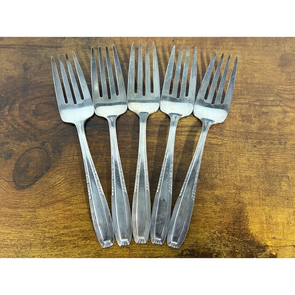 Harmony House Plate AA+ Flatware Salad Forks Lot Of 5 Silverware 6